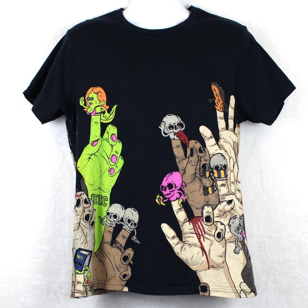 Rare Volcom Skate Snowboard Graphic Todd Bratrud Fingers T-Shirt Mens Large
